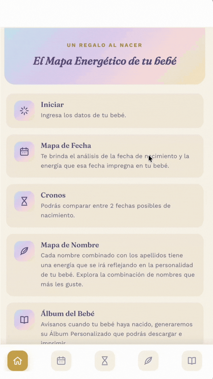 Generación del Álbum personalizado del bebé