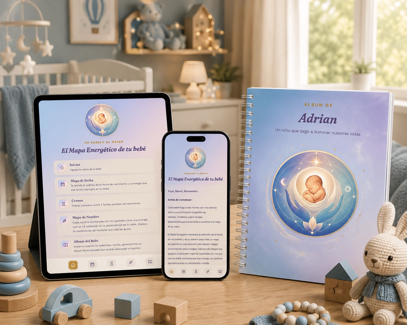 Mockup del producto con álbum de niño